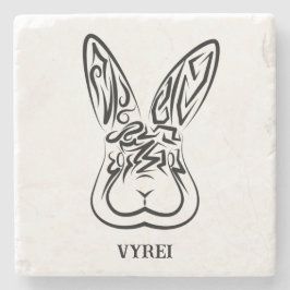 Schwarz-Weiß-Kaninchen Steinuntersetzer