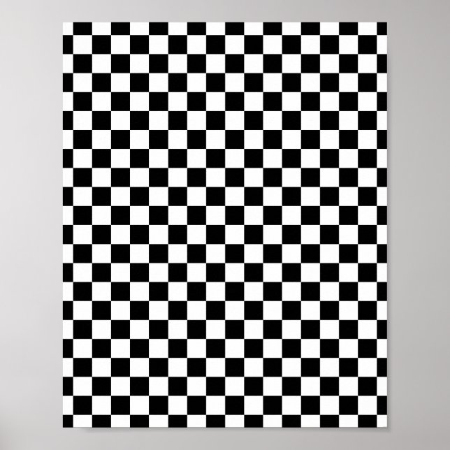 Schwarz-Weiß-Karamuster Poster (Vorne)