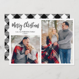 Schwarz-weiß Kariert 2 FotoCollage Weihnachten