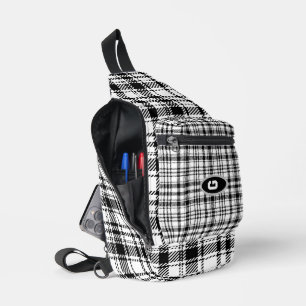  Schwarz-Weiß-Kariert  Crossbody Bag
