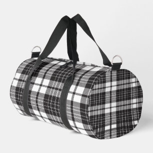 Schwarz-Weiß-Kariert Duffle Bag