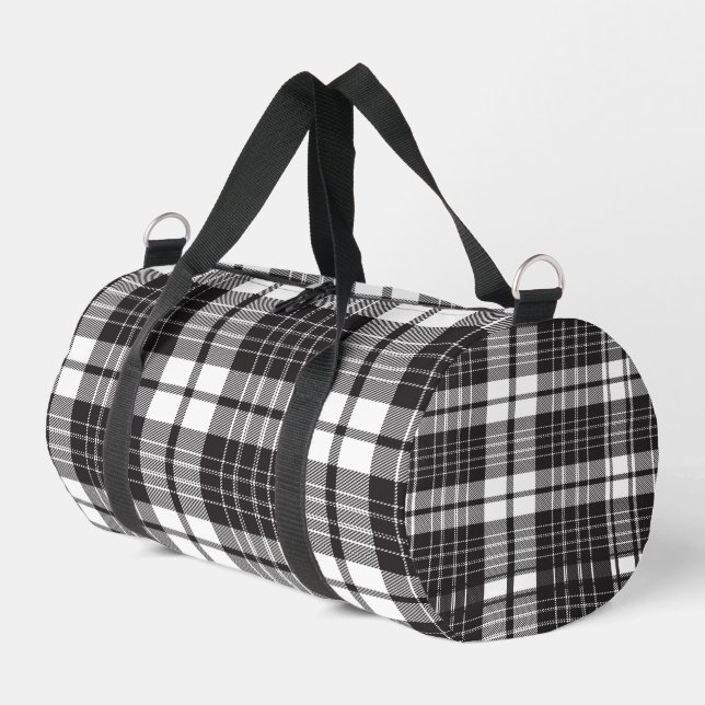 Schwarz-Weiß-Kariert  Duffle Bag (Linke Seite)