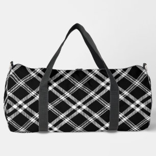 Schwarz-Weiß-Kariert Duffle Bag