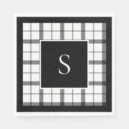 Schwarz, Weiß, Kariert, elegant, elegant, elegant, Serviette