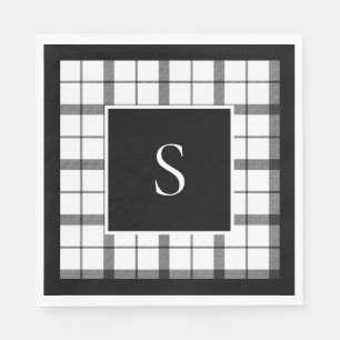 Schwarz, Weiß, Kariert, elegant, elegant, elegant, Serviette