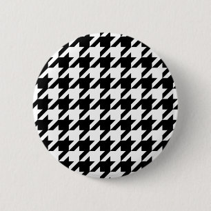 Schwarz-weiß kariert Houndstooth Button