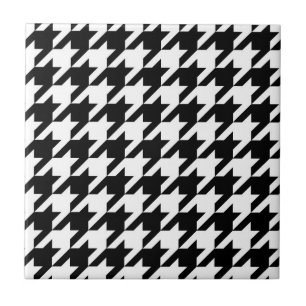 Schwarz-weiß kariert im Houndstooth-Muster Fliese