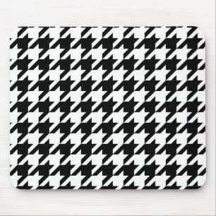 Schwarz-weiß kariert im Houndstooth-Muster Mousepad