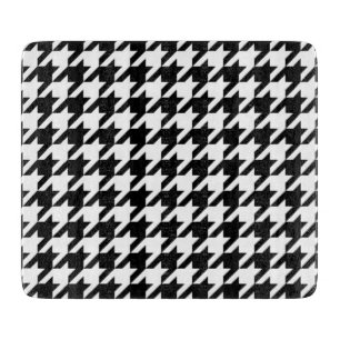 Schwarz-weiß kariert im Houndstooth-Muster Schneidebrett