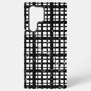 Schwarz-weiß kariert mit Farbklecks-Crew-Socken Samsung Galaxy Hülle