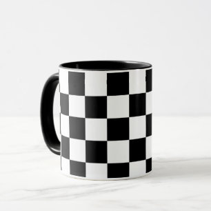 Schwarz-weiß kariert tasse