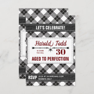 Schwarz-Weiß-Kariert über dem Hügel Einladung