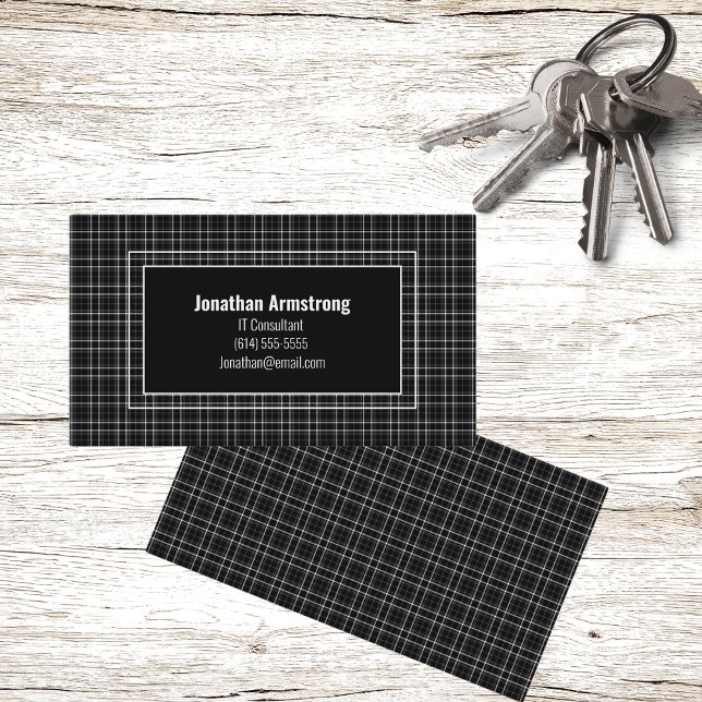 Schwarz-Weiß-Kariert Visitenkarte (Von Creator hochgeladen)