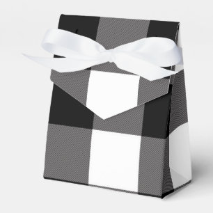Schwarz-weiß karierte Quadrate Buffalo Plaid Geschenkschachtel