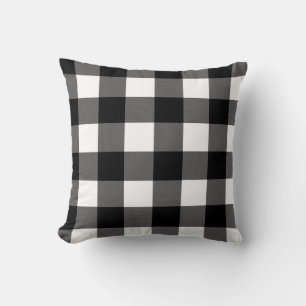 Schwarz-weiß karierte Quadrate Buffalo Plaid Kissen