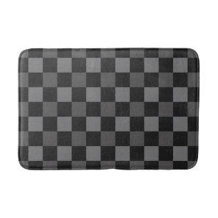 Schwarz-weiß karierte Quadrate Karo Badematte