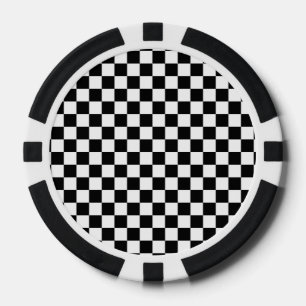 Schwarz-Weiß karierte Quadrate Pokerchips
