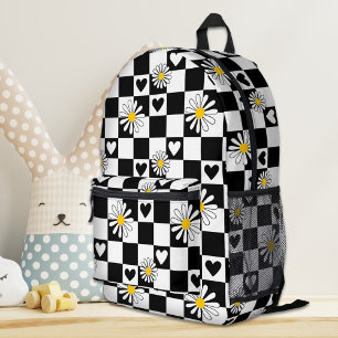 Schwarz-weiß karierter Rucksack