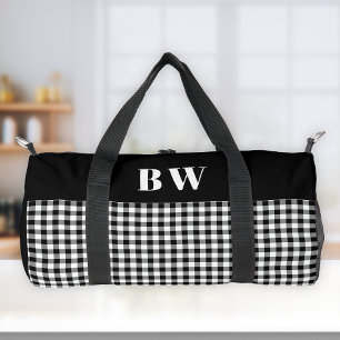 Schwarz-weiß kariertes Büffel-Karo-Bold-Monogramm Duffle Bag