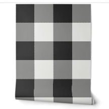 Schwarz-weiß kariertes Büffelplaid