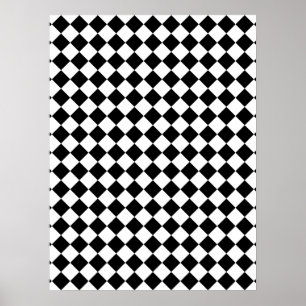 Schwarz-weiß kariertes Design Poster