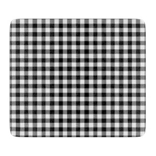 Schwarz-weiß kariertes Gingham-Muster Schneidebrett