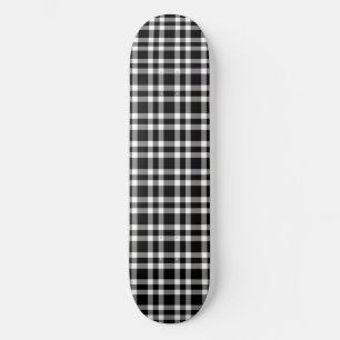 Schwarz-weiß kariertes Muster Skateboard