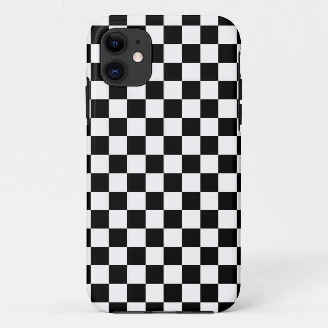 Schwarz-Weiß-Karo Case-Mate iPhone Hülle (Rückseite)
