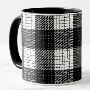 Schwarz-Weiß-Karo-Design mit kräftigem Muster Tasse