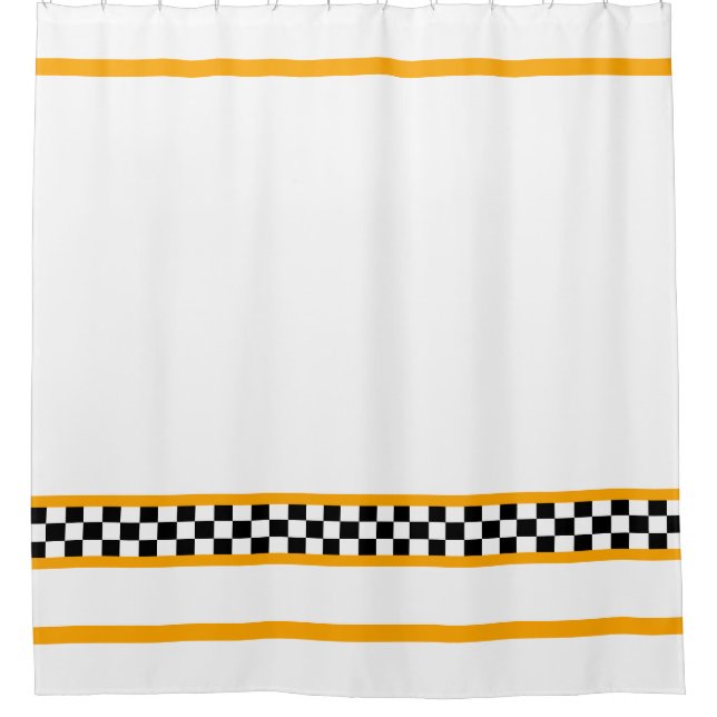 Schwarz-Weiß-Karo Duschvorhang (Vorderseite)