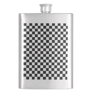 Schwarz-Weiß-Karo Flachmann