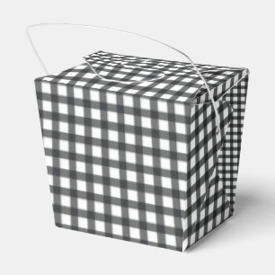 Schwarz-Weiß-Karo-Gingham Take Away Geschenkschachtel