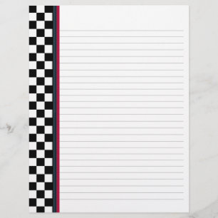 Schwarz-Weiß-Karo mit Rotakzent-Binder-Papier