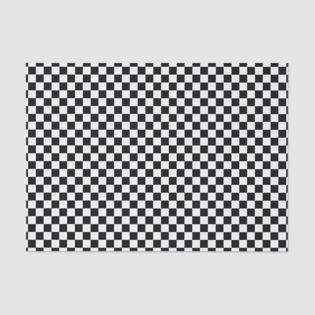 Schwarz-Weiß-Karo-Muster Seidenpapier (Vorderseite)