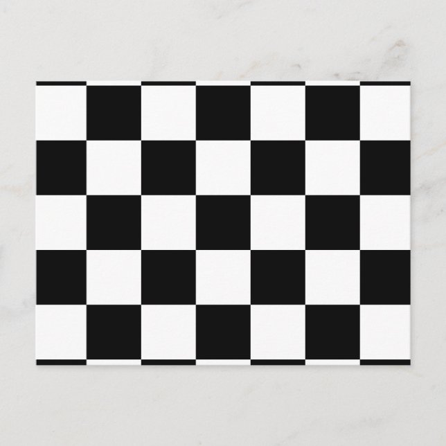 Schwarz-Weiß Karomuster Postkarte (Vorderseite)