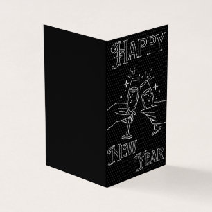 Schwarz-Weiß-Karten für das neue Jahr 25pk