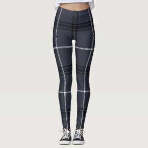 Schwarz, Weiß, Karton, Grau, Tartan; Pla Leggings
