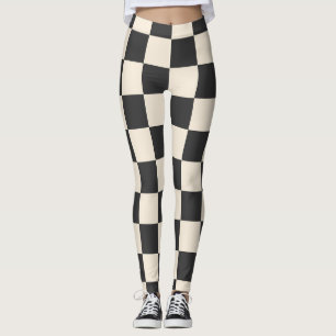 Schwarz-Weiß-Karton Leggings