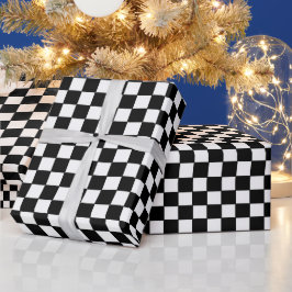Schwarz-Weiß-Karton-Muster Geschenkpapier