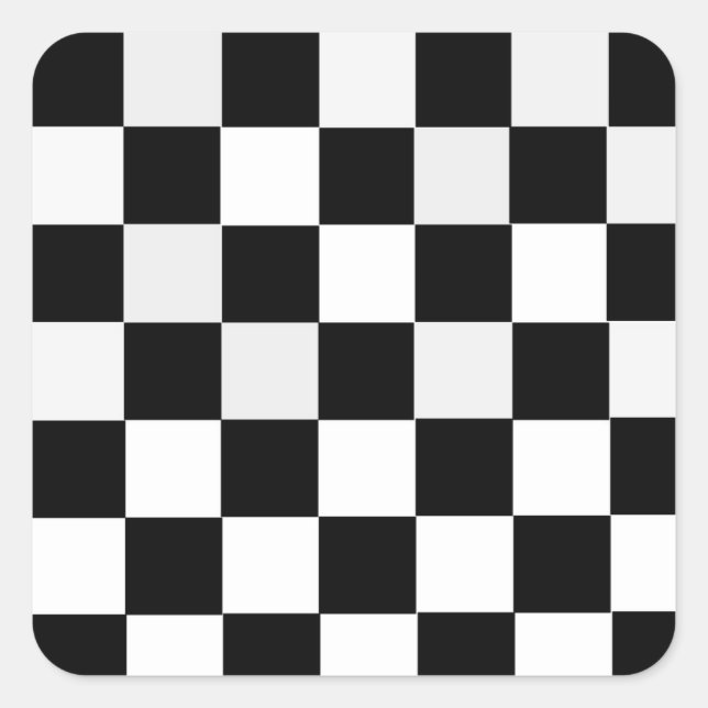 Schwarz-Weiß-Karton Quadratischer Aufkleber (Vorderseite)
