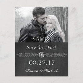 Schwarz-Weiß-Karton Save the Date Ankündigungspostkarte