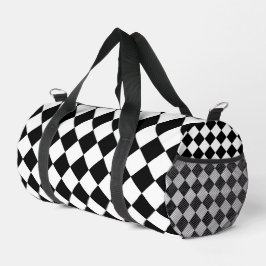 Schwarz-Weiß-Karton-Sichtflaggendesign Duffle Bag