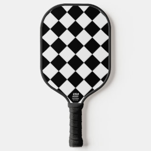 Schwarz-Weiß-Karton-Sichtflaggendesign Pickleball Schläger