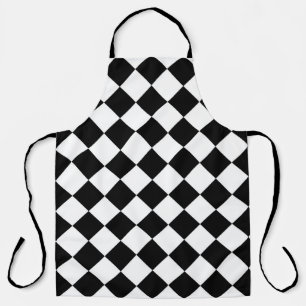 Schwarz-Weiß-Karton-Sichtflaggendesign Schürze