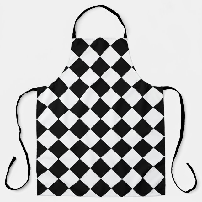 Schwarz-Weiß-Karton-Sichtflaggendesign Schürze (Vorderseite)
