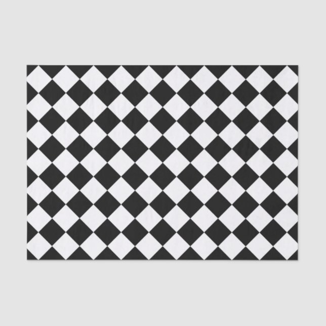 Schwarz-Weiß-Karton-Sichtflaggendesign Seidenpapier (Vorderseite)