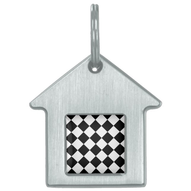 Schwarz-Weiß-Karton-Sichtflaggendesign Tiermarke (Vorderseite)