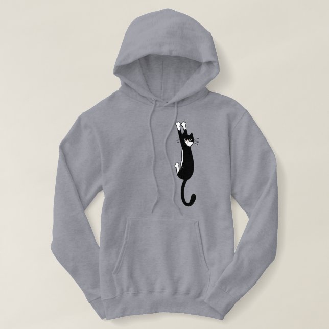 Schwarz-Weiß-Katze | Funny Tuxedo Cat Hoodie (Design vorne)