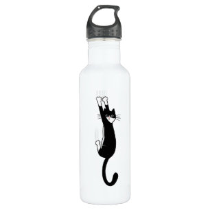 Schwarz-Weiß-Katze  Funny Tuxedo Edelstahlflasche