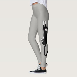 Schwarz-Weiß-Katze Funny Tuxedo Leggings